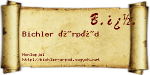 Bichler Árpád névjegykártya